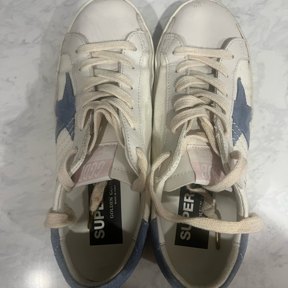 Golden Goose Super-Star Sneakers - White and Blue